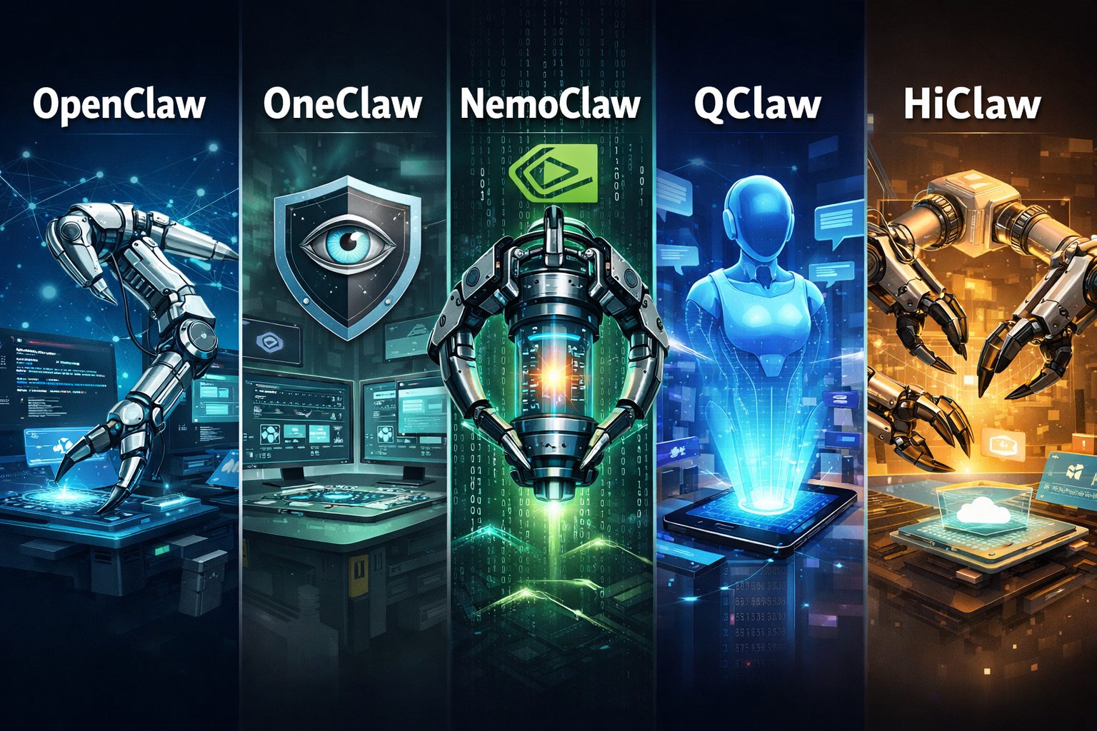 AI claw ecosystem illustration